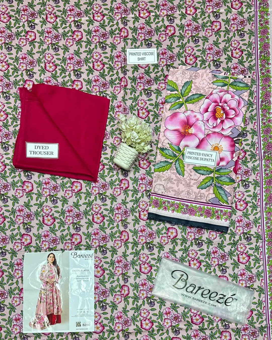 3 Pcs Women's Unstitched Viscose Printed Suit