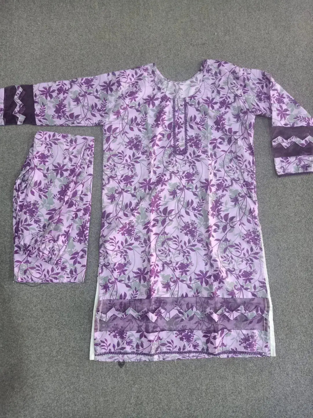 Stylish Women's Stitched Printed Shirt And Trouser Set - 2 Pcs in Crystal Wool