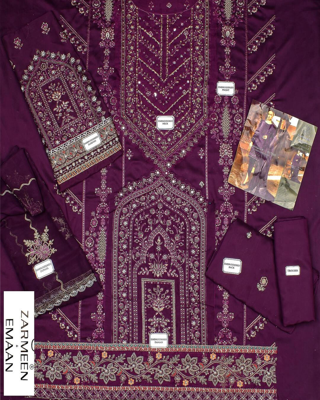 3 Pcs Women's Unstitched Viscose Plain Suit