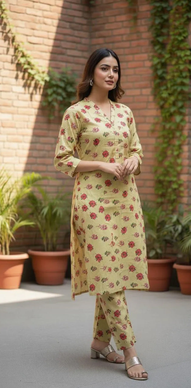 Stylish Women's Stitched Khaddar Suit - 3 Pcs in Vibrant Yellow with Printed Design