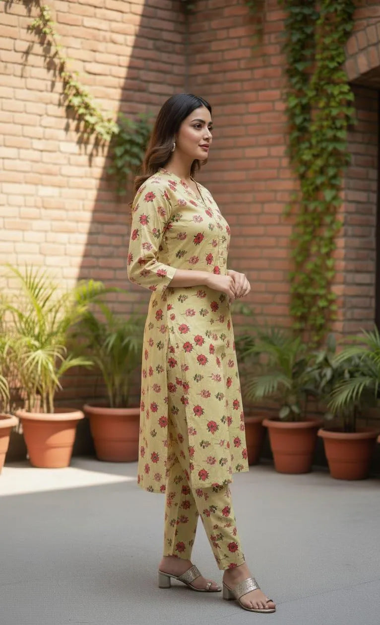 Stylish Women's Stitched Khaddar Suit - 3 Pcs in Vibrant Yellow with Printed Design