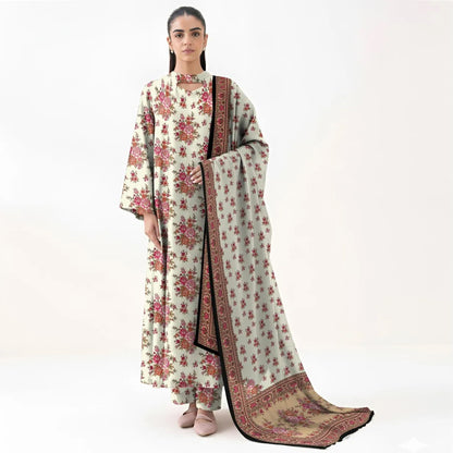 3 Pcs Women's Unstitched Printed Suit
