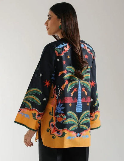 1 Pc Women's Stitched Lawn Digital Print Top