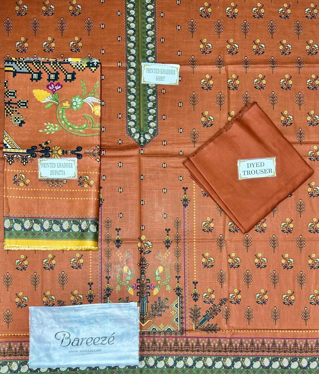 3 Pcs Women's Unstitched Printed Suit