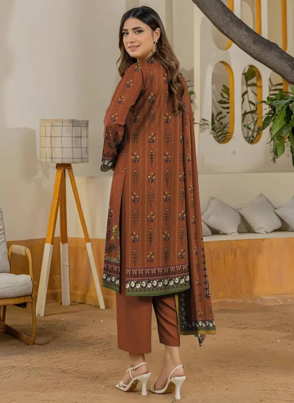 3 Pcs Women's Unstitched Printed Suit