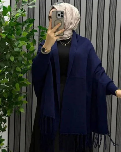 Women's Fleece Plain Cape Shawl