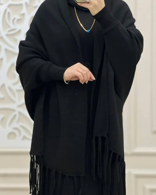 Women's Fleece Plain Cape Shawl