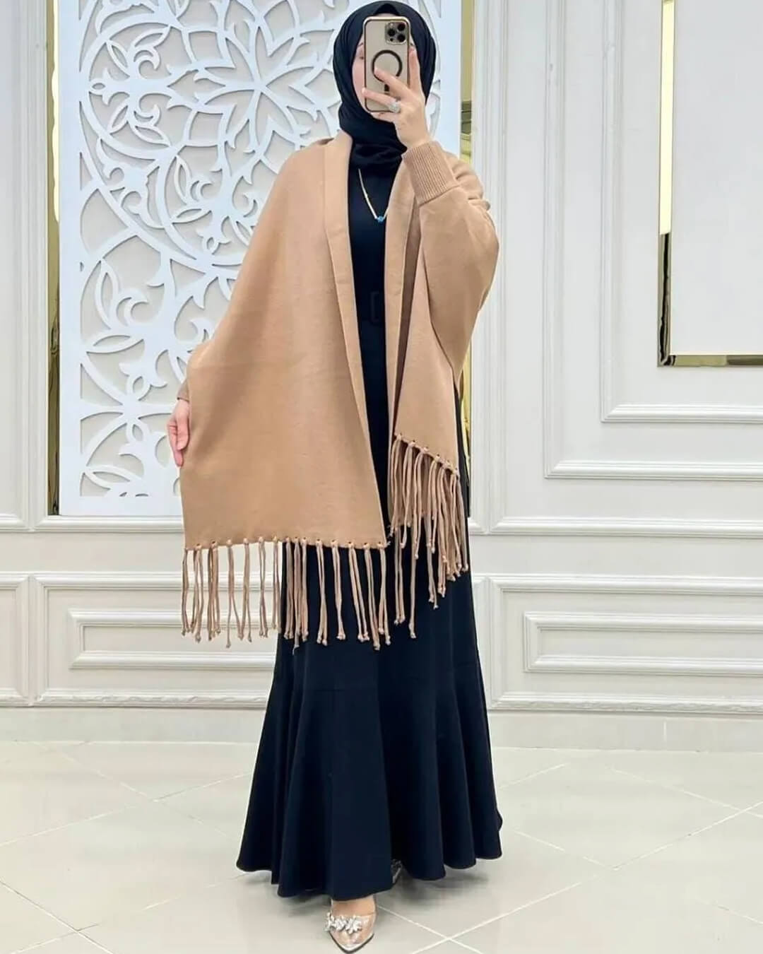 Women's Fleece Plain Cape Shawl