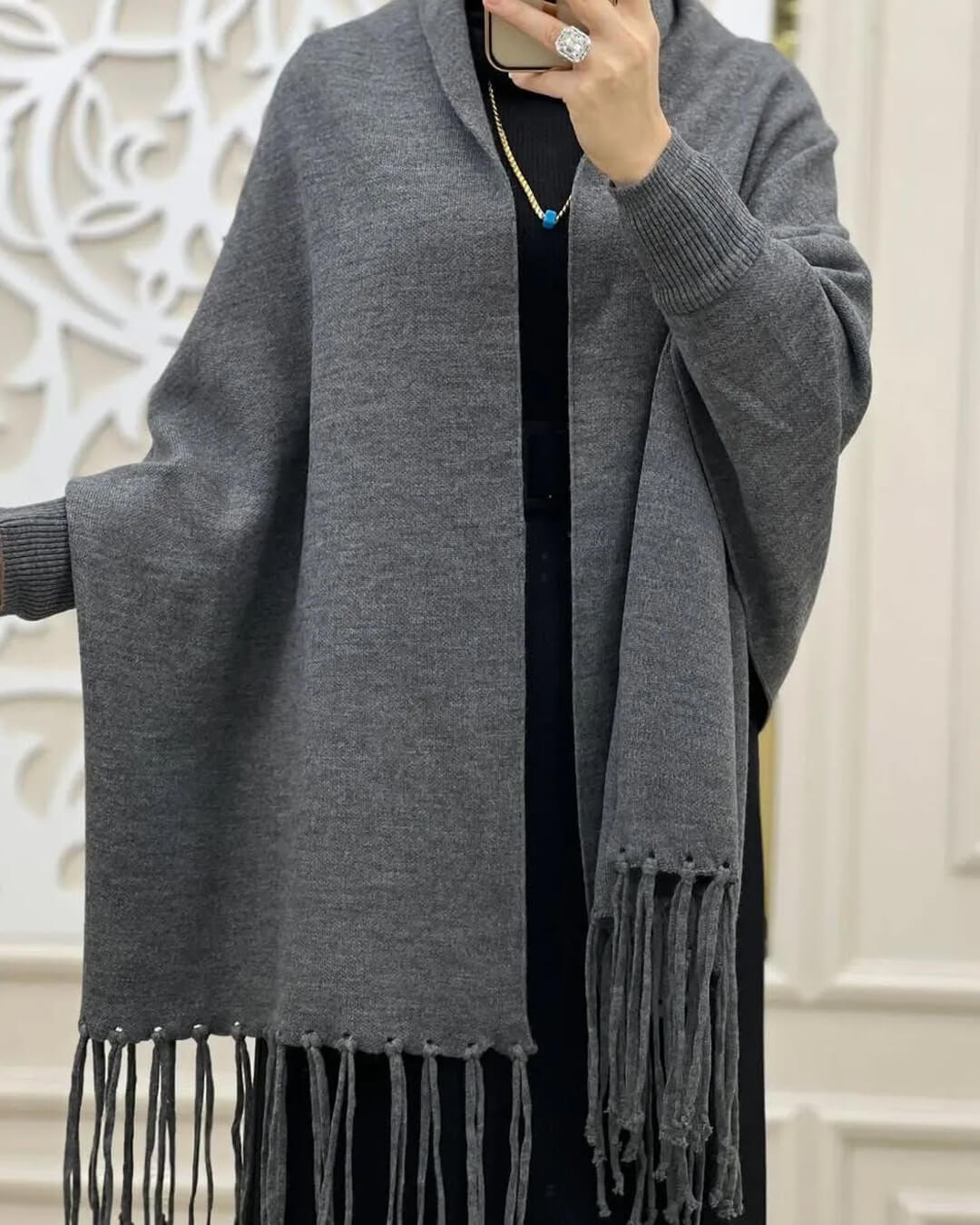 Women's Fleece Plain Cape Shawl