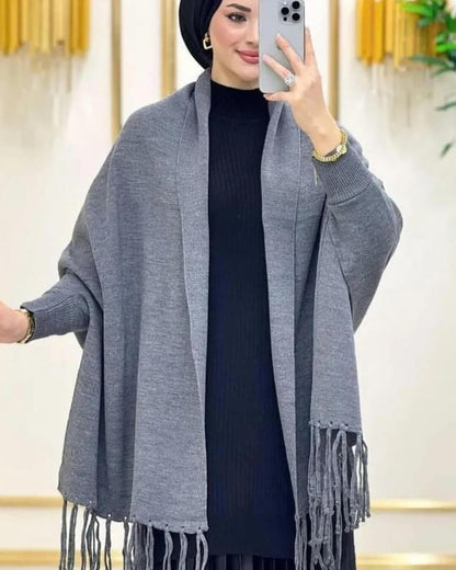 Women's Fleece Plain Cape Shawl