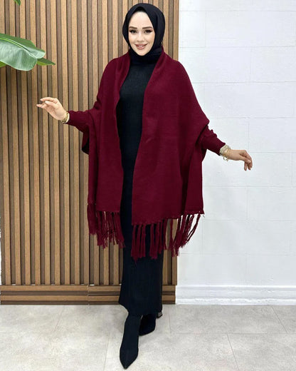 Women's Fleece Plain Cape Shawl