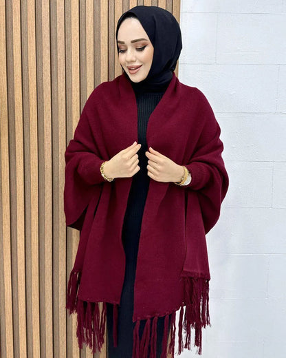 Women's Fleece Plain Cape Shawl