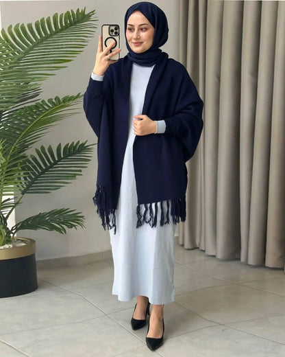 Women's Fleece Plain Cape Shawl