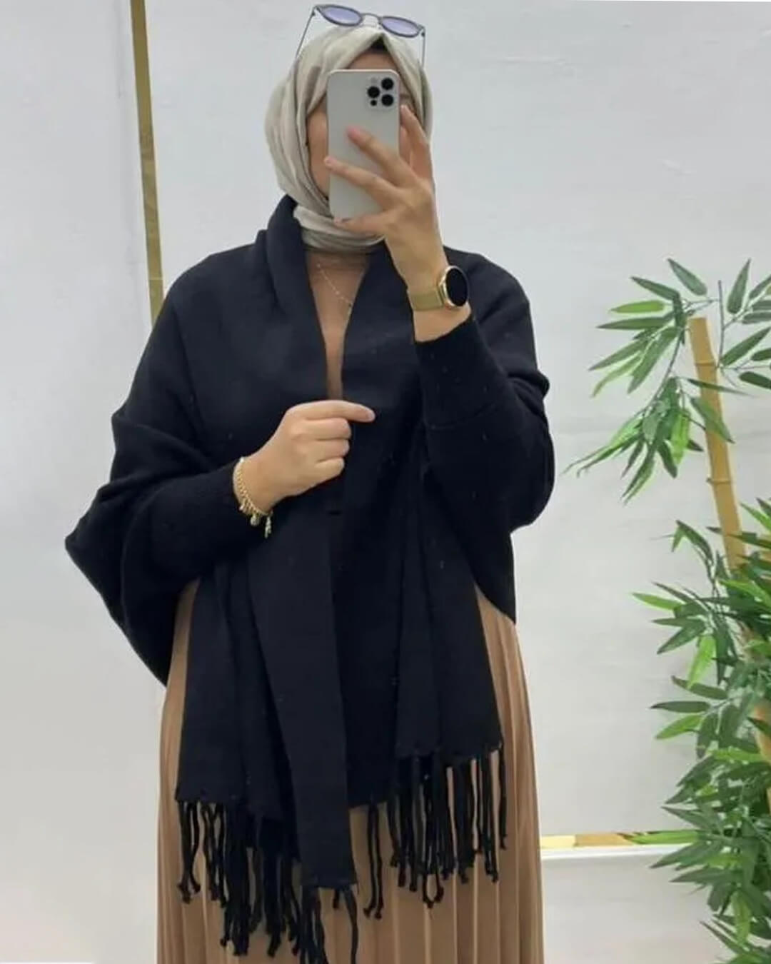 Women's Fleece Plain Cape Shawl