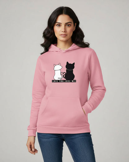 1 Pc Women's Stitched Fleece Printed Pullover Hoodie
