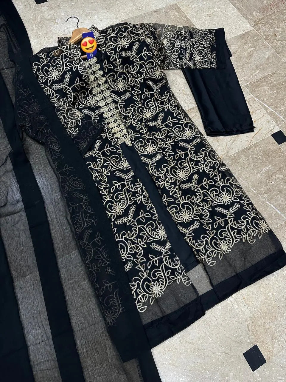 3 Pcs Women's Stitched Shamoz Silk Embroidered Suit