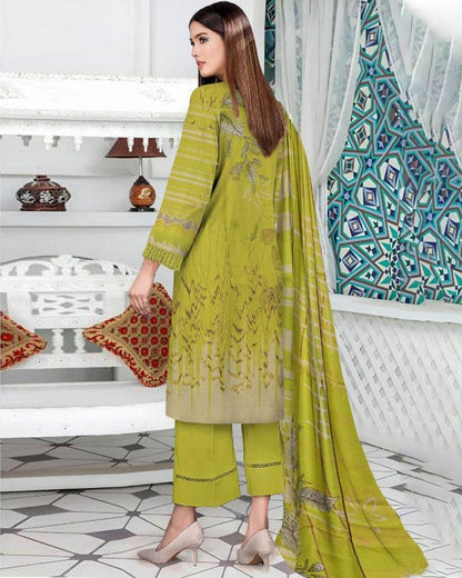 3 Pcs Women's Unstitched Embroidered Suit