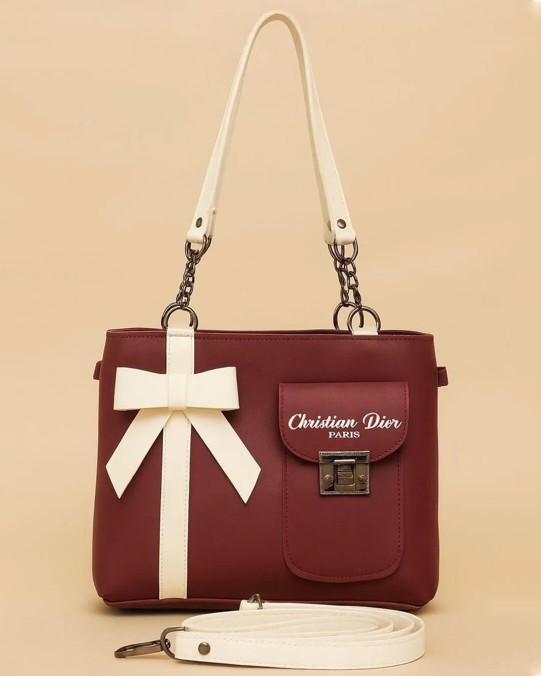 Women's PU Leather Plain Shoulder Bag