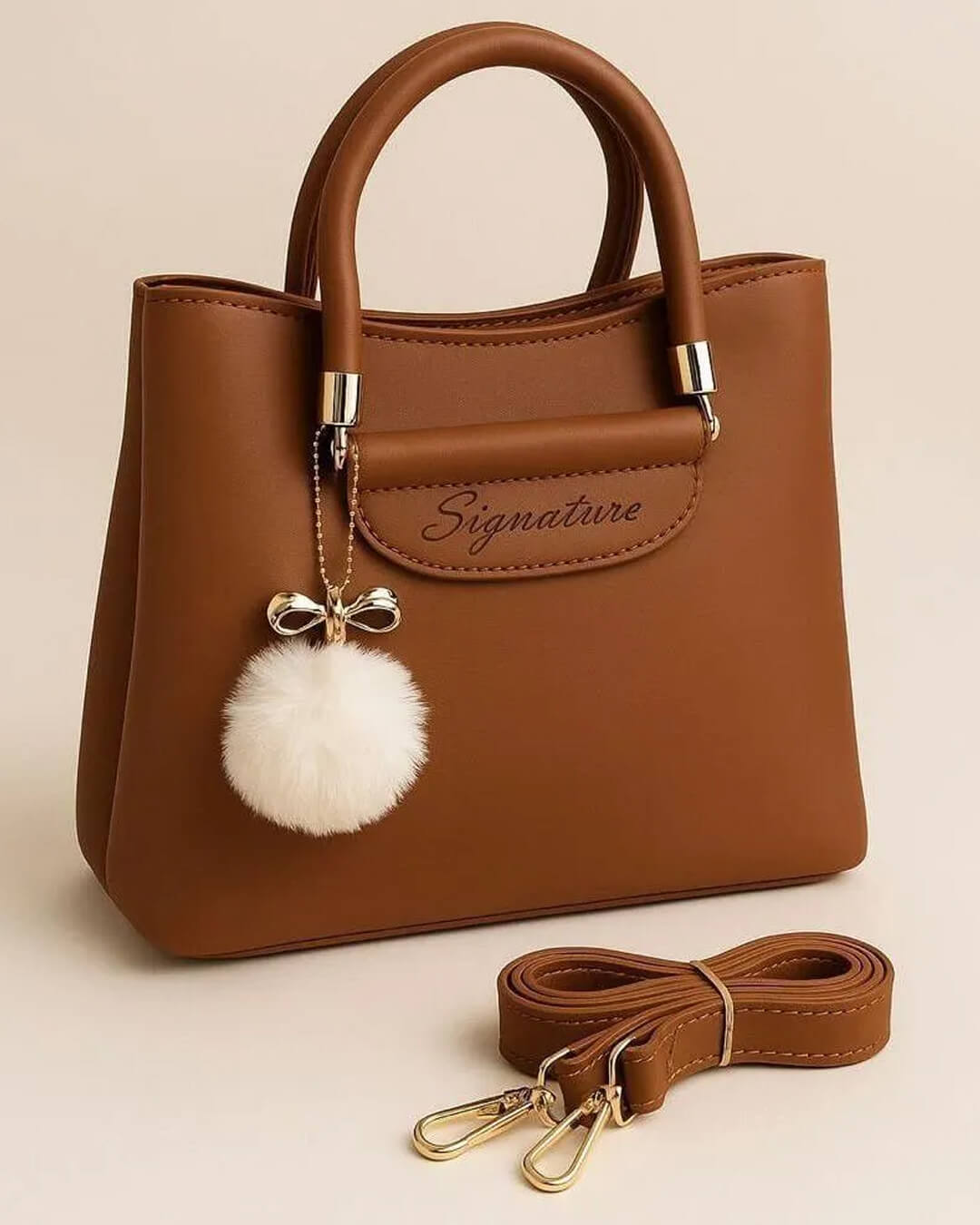 Women's PU Leather Plain Shoulder Bag