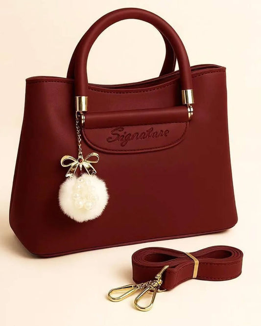 Women's PU Leather Plain Shoulder Bag