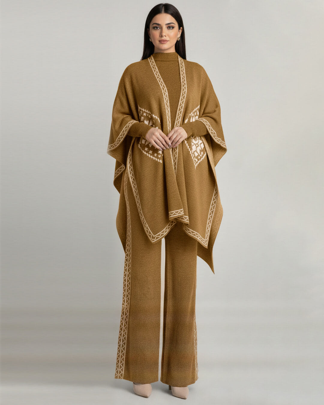 3 Pcs Women's Stitched Fleece Printed Tracksuit