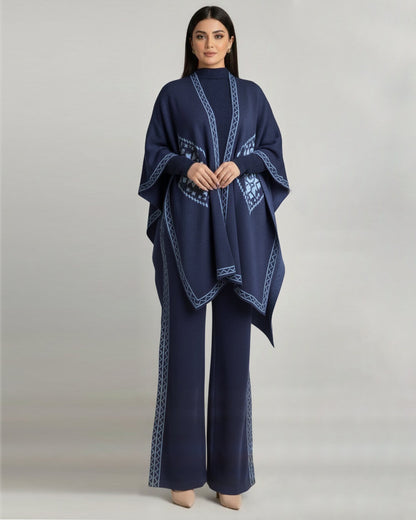 3 Pcs Women's Stitched Fleece Printed Tracksuit