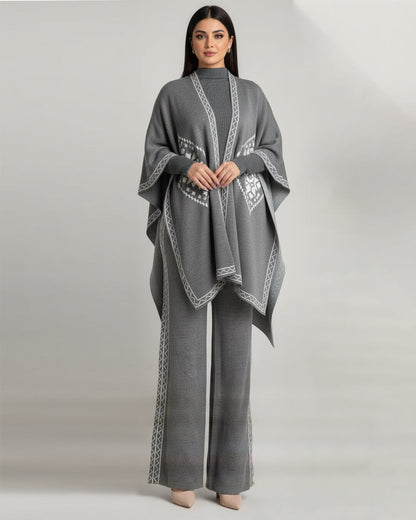 3 Pcs Women's Stitched Fleece Printed Tracksuit