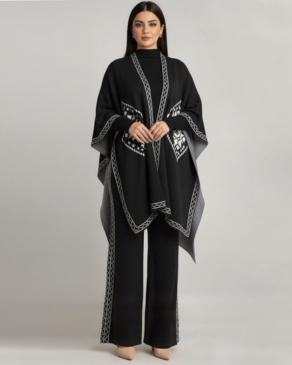 3 Pcs Women's Stitched Fleece Printed Tracksuit