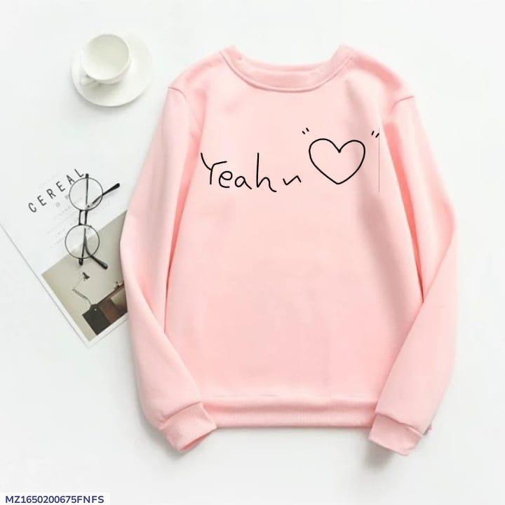 1 Pc Women's Stitched Fleece Printed Sweat Shirt
