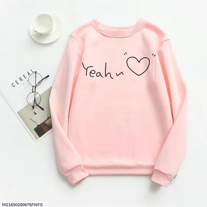 1 Pc Women's Stitched Fleece Printed Sweat Shirt