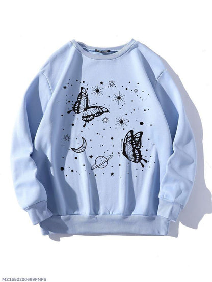 1 Pc Women's Stitched Fleece Printed Sweat Shirt